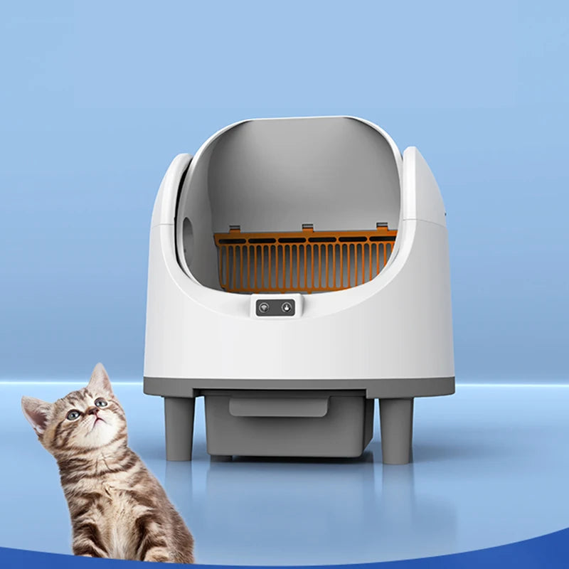 BOOTEELY Fully Automatic Cat Litter Box Oversized Anti-spatter Open Anti-odor Intelligent Electric Cleaning Cat Toilet